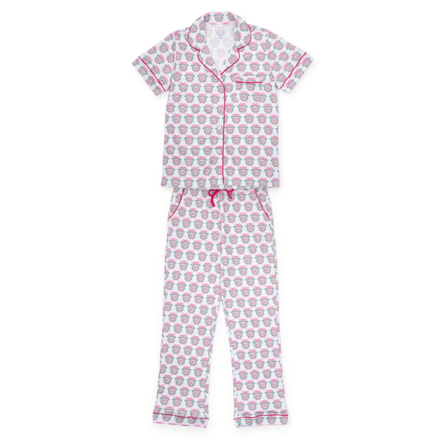 Laney Women's Pima Cotton Pajama Pant Set - Delta Zeta Crest