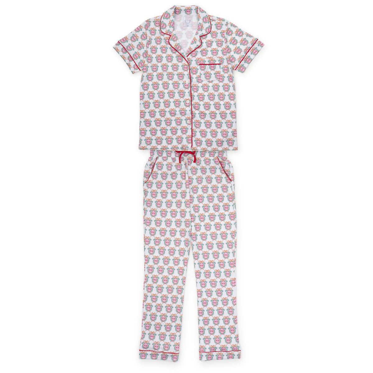 Everyday Laney Women's Pima Cotton Pajama Pant Set - Alpha Gamma Delta Crest Kidswear