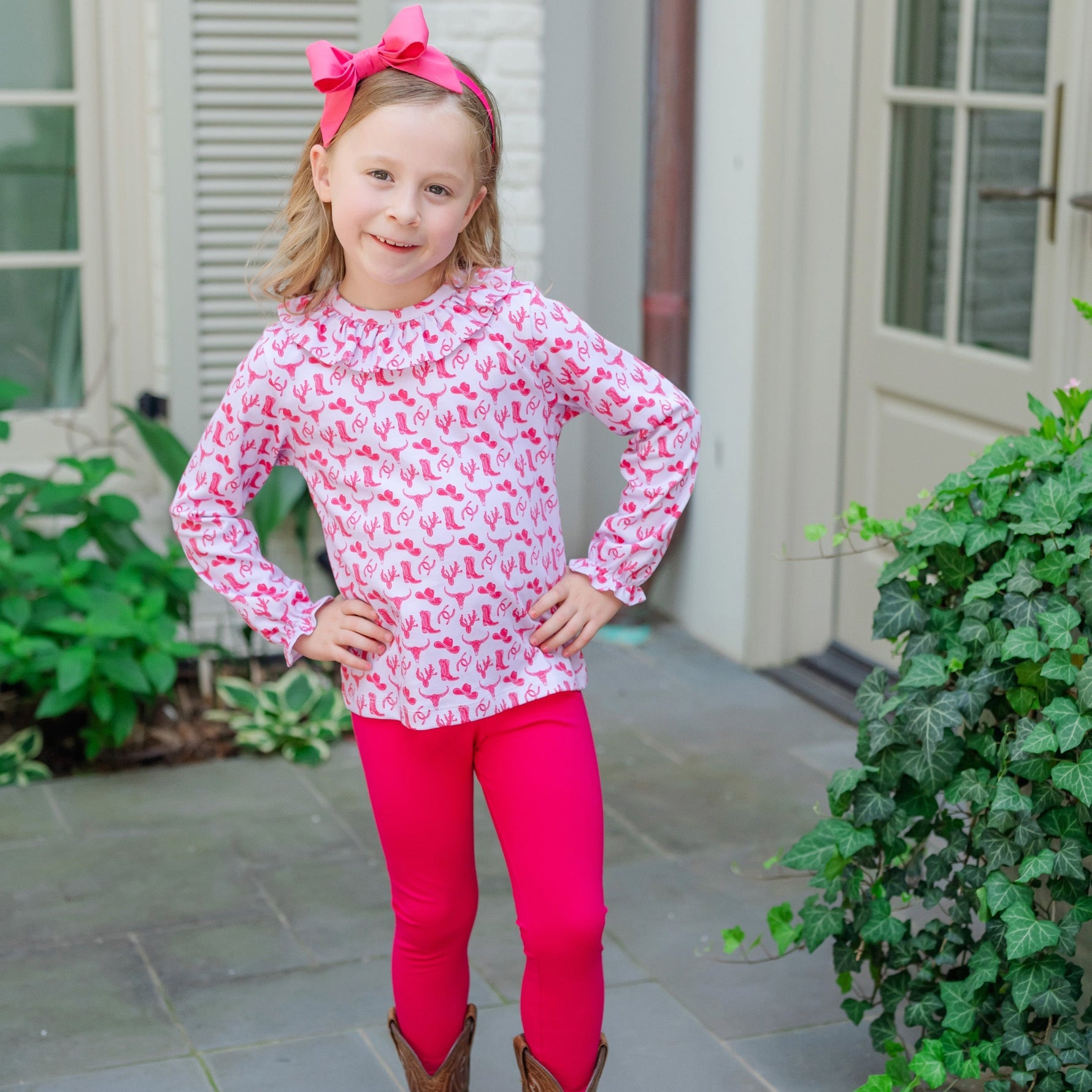 Buy Lulu Girls' Legging Set - Wild West Pink kids clothing online