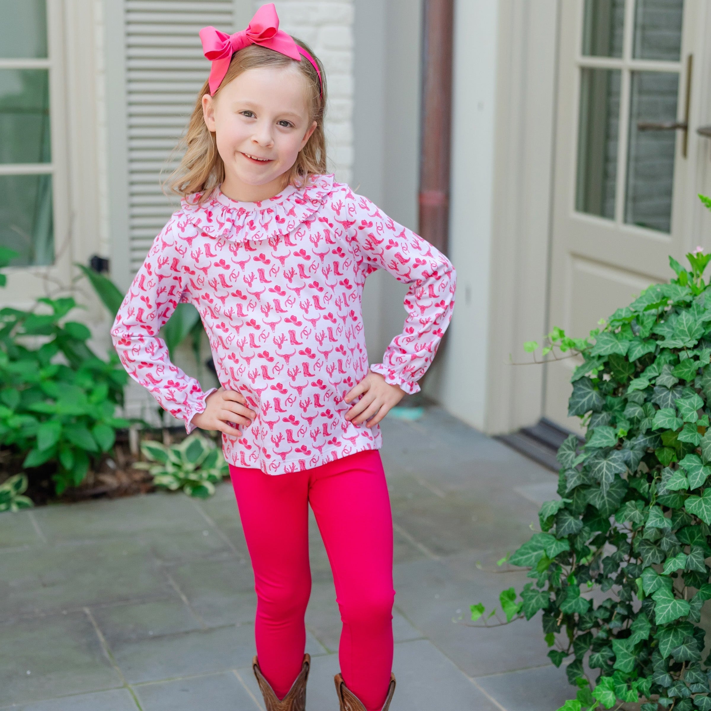 Lulu Girls' Legging Set - Wild West Pink