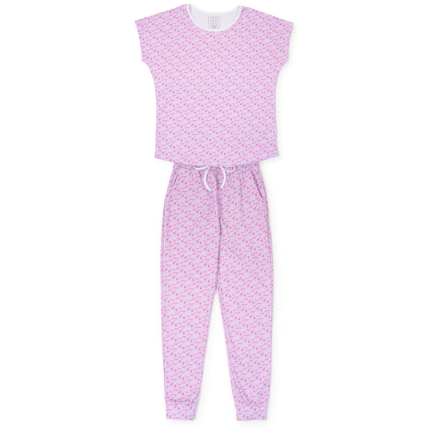 Melanie Women's Pajama Jogger Pant Set - Pink Savanna Safari