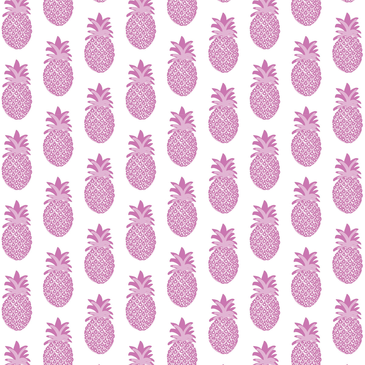 Pattern of pink pineapples on a white background