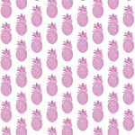 Pattern of pink pineapples on a white background