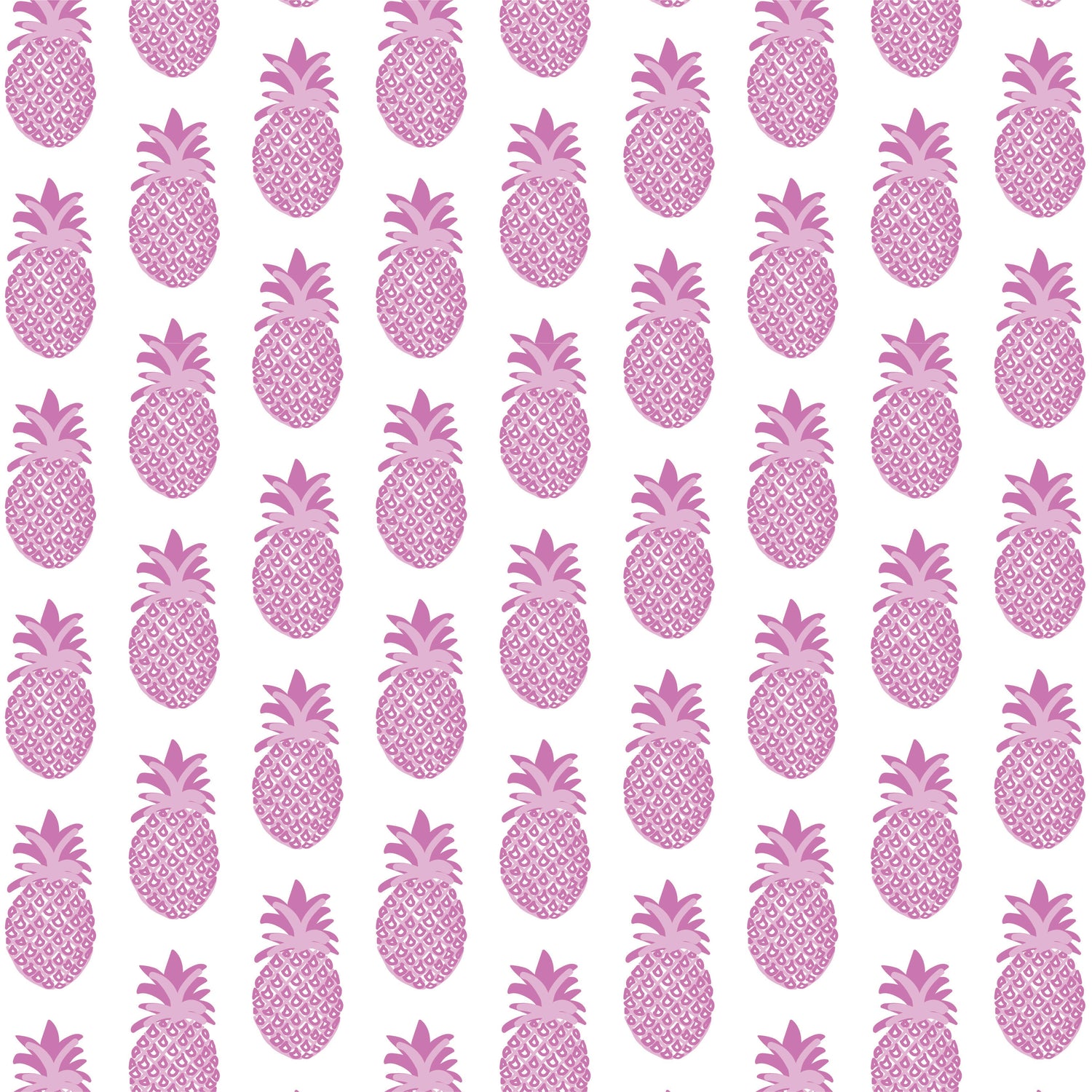 Pattern of pink pineapples on a white background