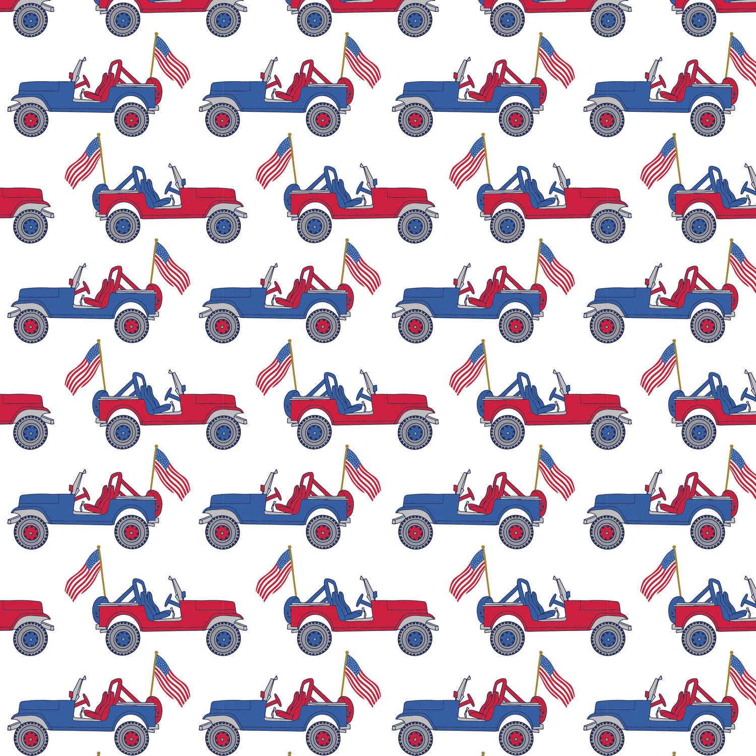 Walker Boys' Short Set - Patriotic Jeeps