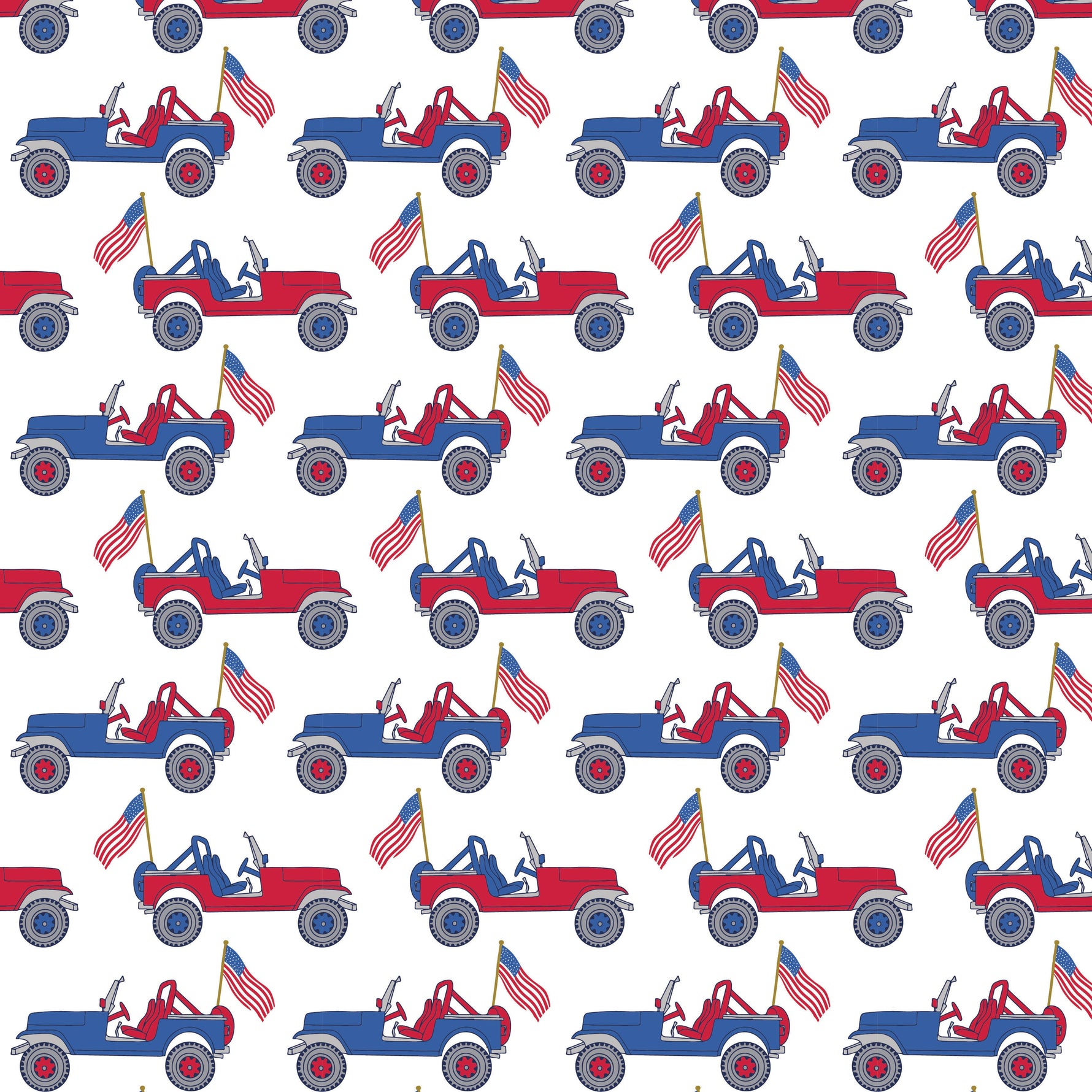 Walker Boys' Short Set - Patriotic Jeeps dress for girls premium quality