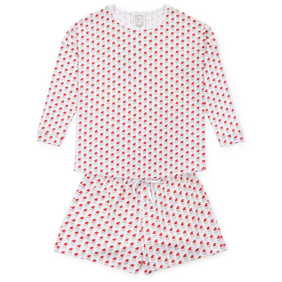 Everyday Anna Women's Longsleeve Top Short Set - Whimsical Santa Kidswear