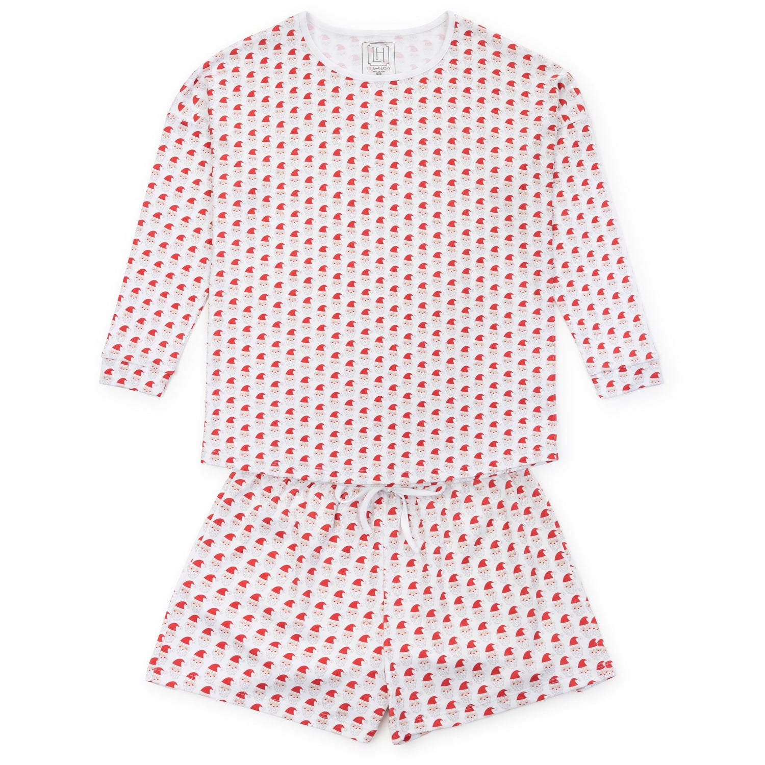 Anna Women's Longsleeve Top Short Set - Whimsical Santa