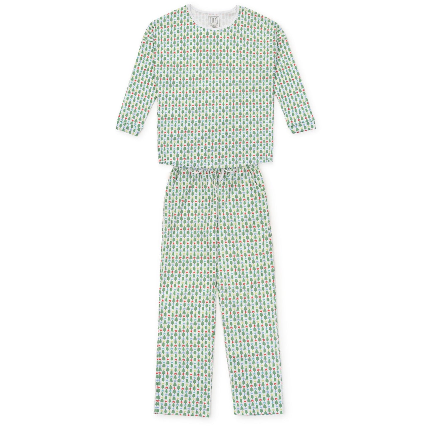 Audrey Women's Longsleeve Top Pant Set - Tree Topper Stars