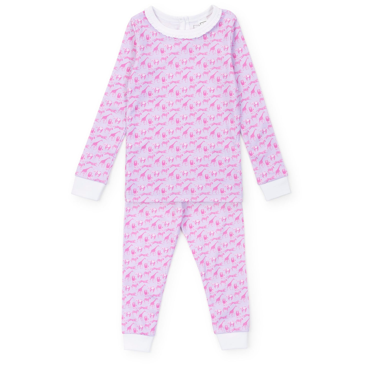 Ava Girls' Pajama Pant Set - Pink Savanna Safari