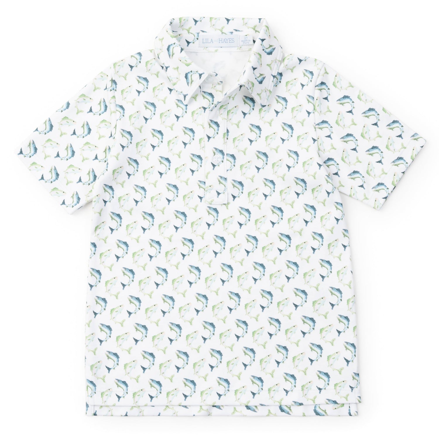 Griffin Boys' Pima Cotton Polo Golf Shirt - Jumping Trout