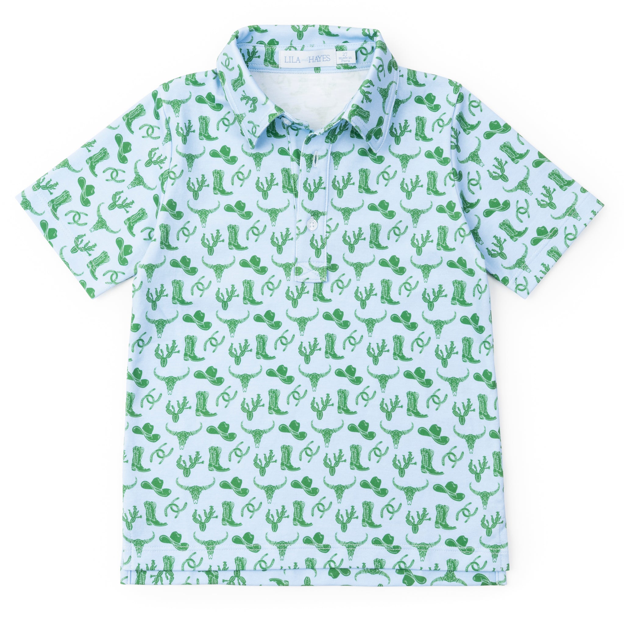 Griffin Boys' Pima Cotton Polo Golf Shirt - Wild West Blue