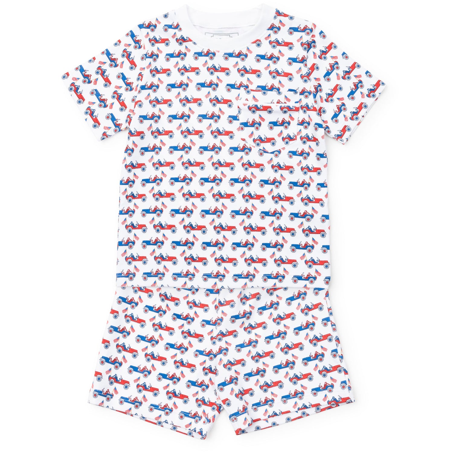 Charles Boys' Short Set - Patriotic Jeeps