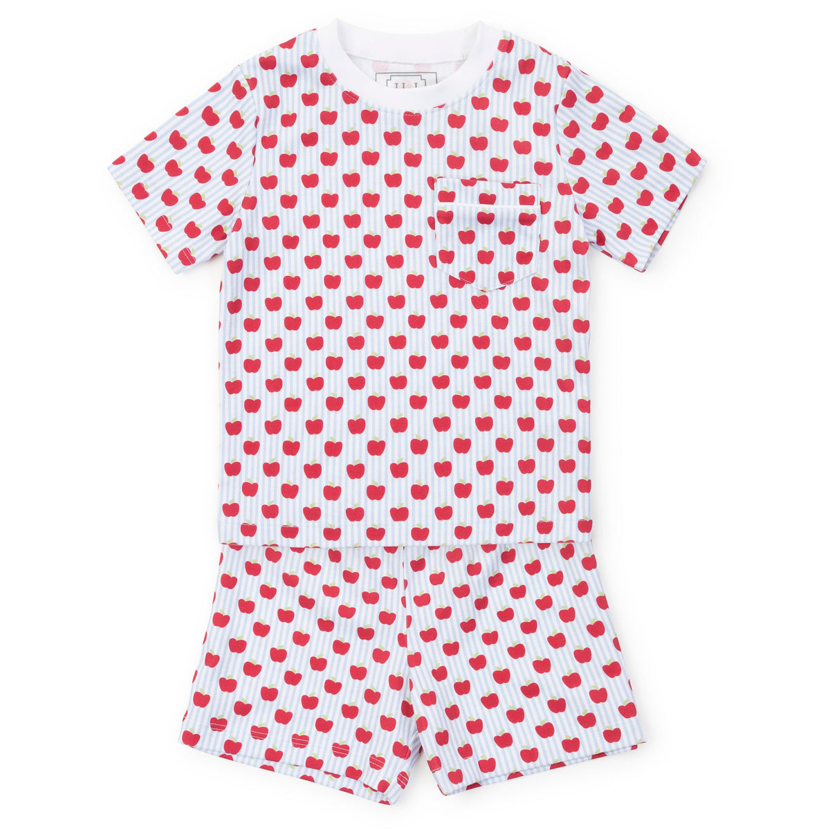 Everyday Charles Boys' Short Set - Schoolhouse Apples Blue Kidswear