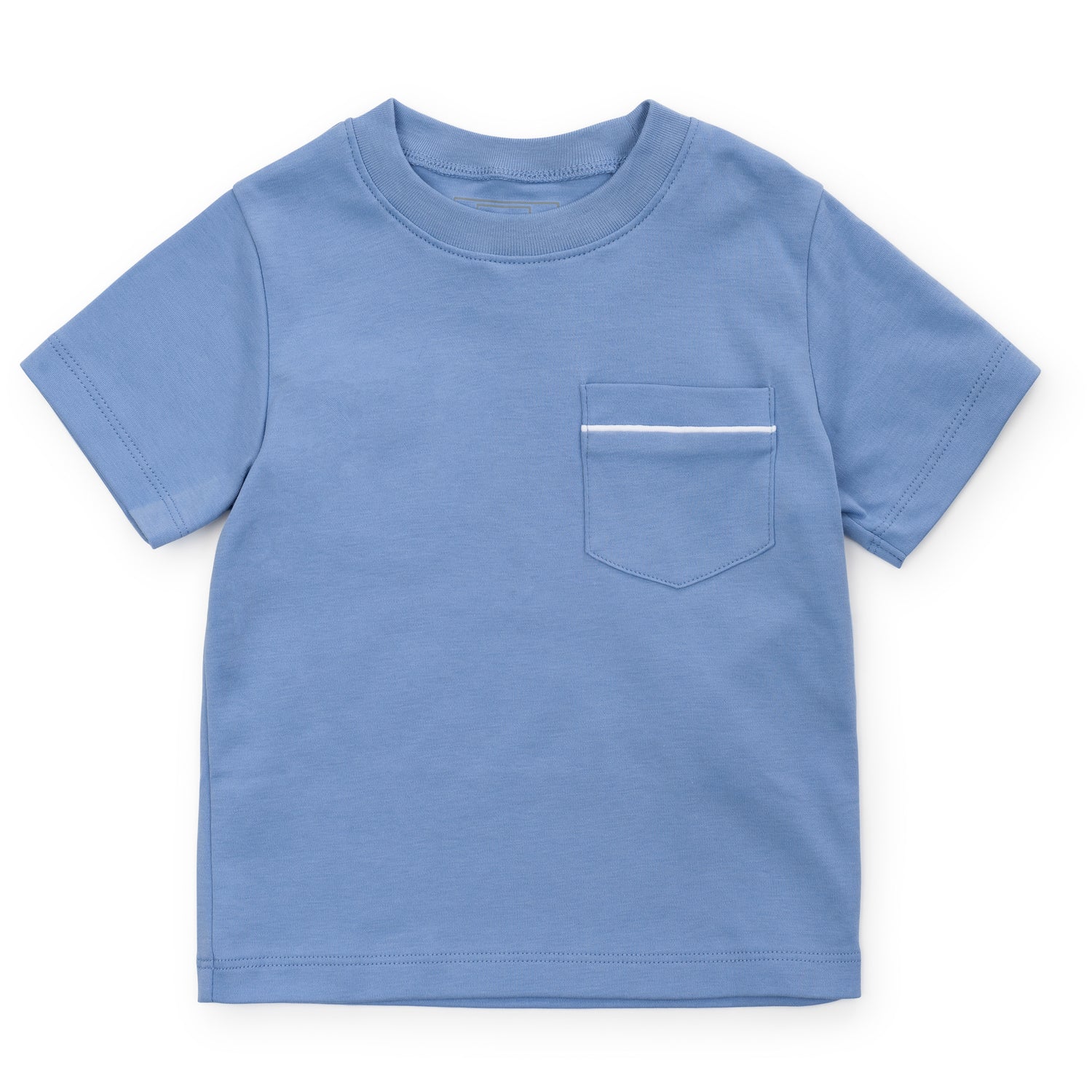 Charles Boys' Pima Cotton Pocket T-shirt - Lake Blue
