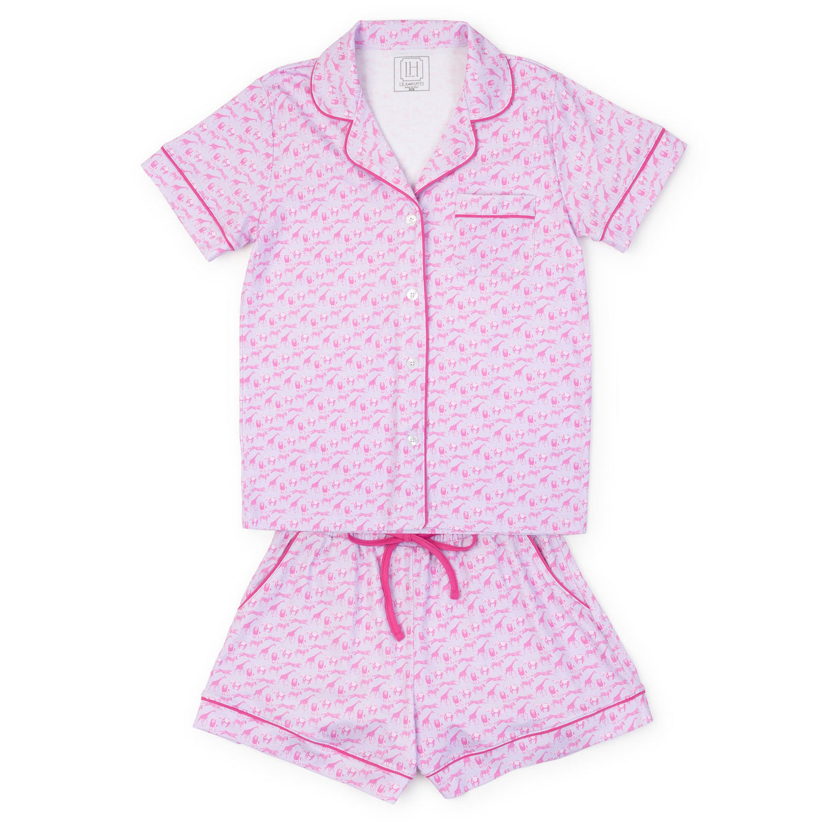 Everyday Claire Women's Pajama Short Set - Pink Savanna Safari Kidswear