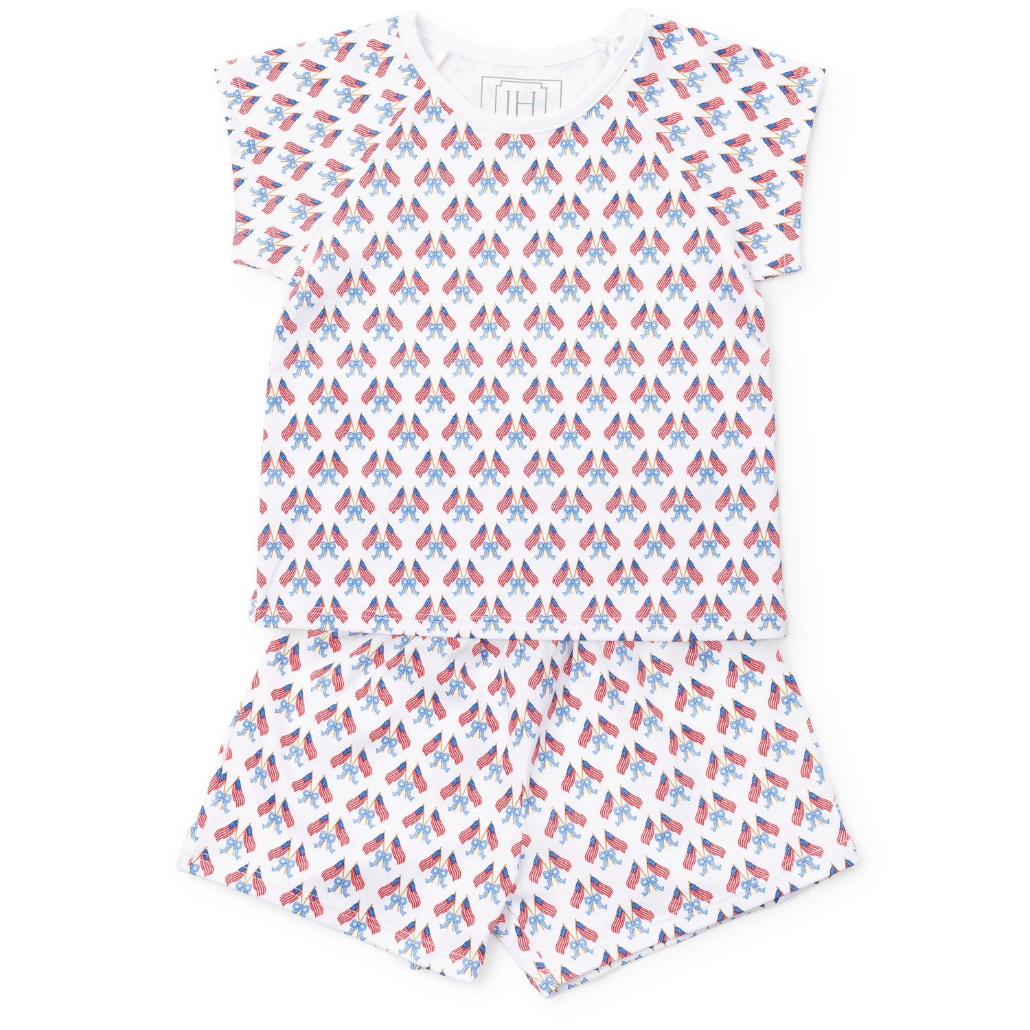 Emery Girls' Short Set - Stars, Stripes and Bows