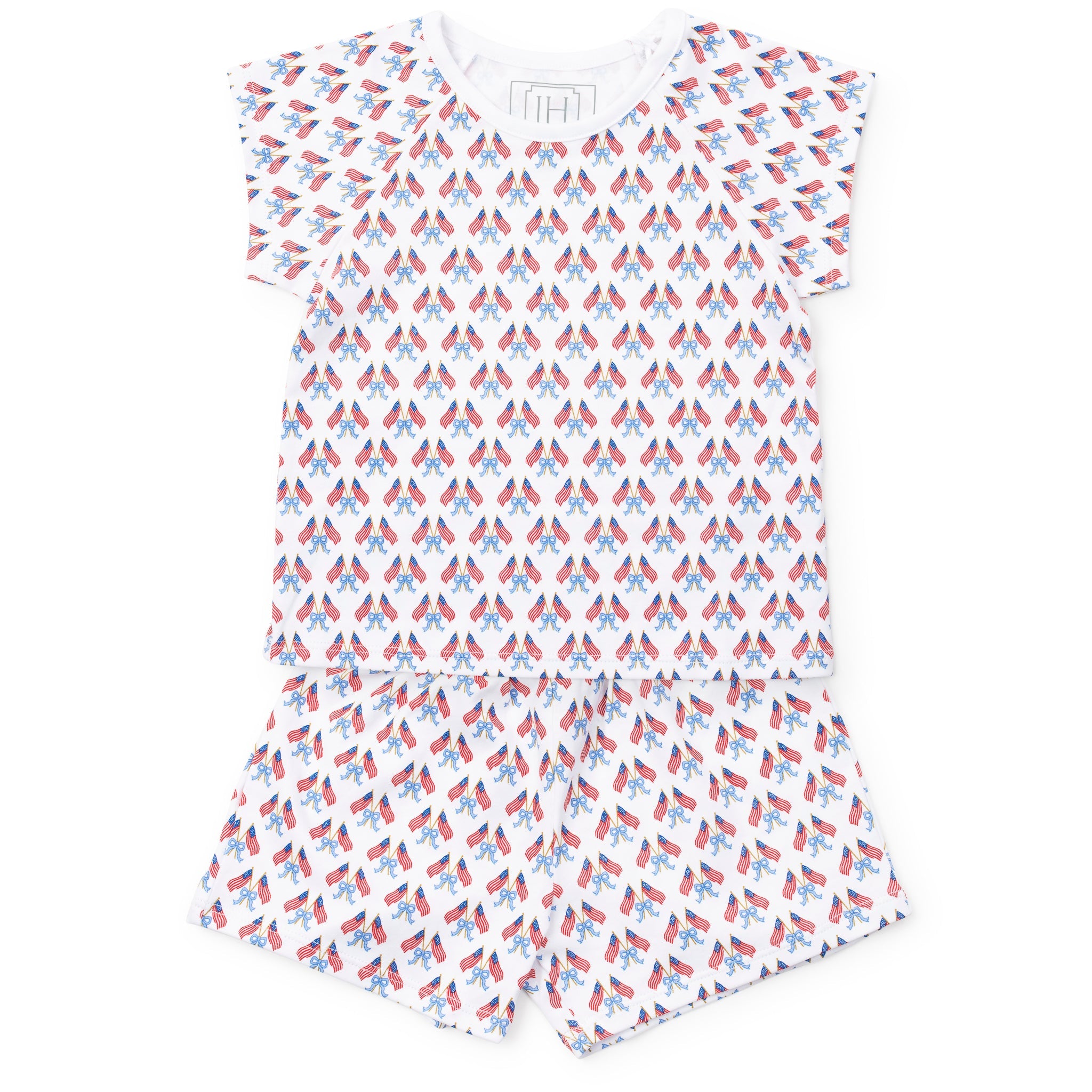Emery Girls' Short Set - Stars, Stripes and Bows
