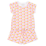 Everyday Emery Girls' Short Set - Preppy Pumpkins Bright Kidswear