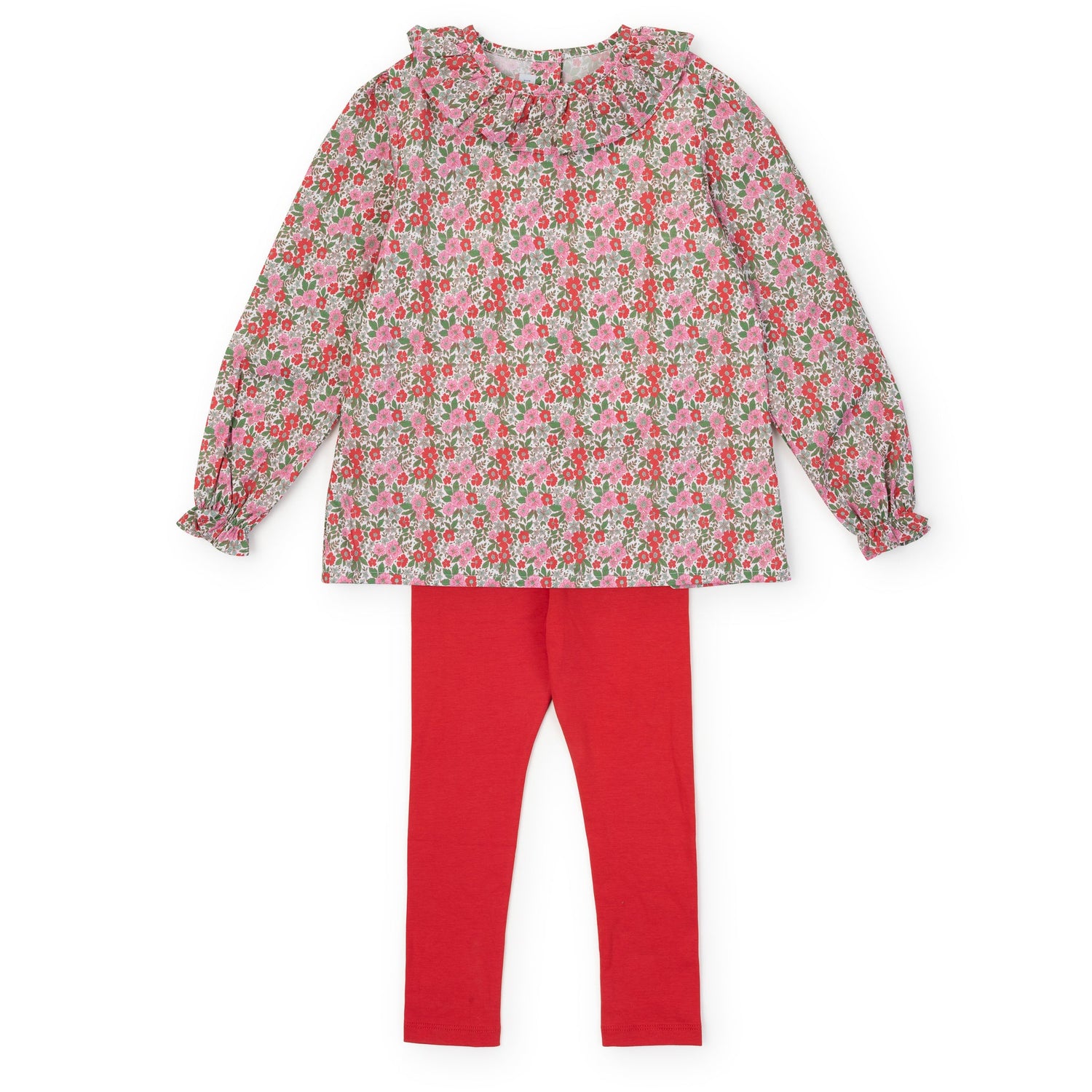 Emma Set Girls' Legging Set - Floral Noel