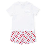 Everyday Walker Boys' Short Set - Schoolhouse Apples Blue Kidswear
