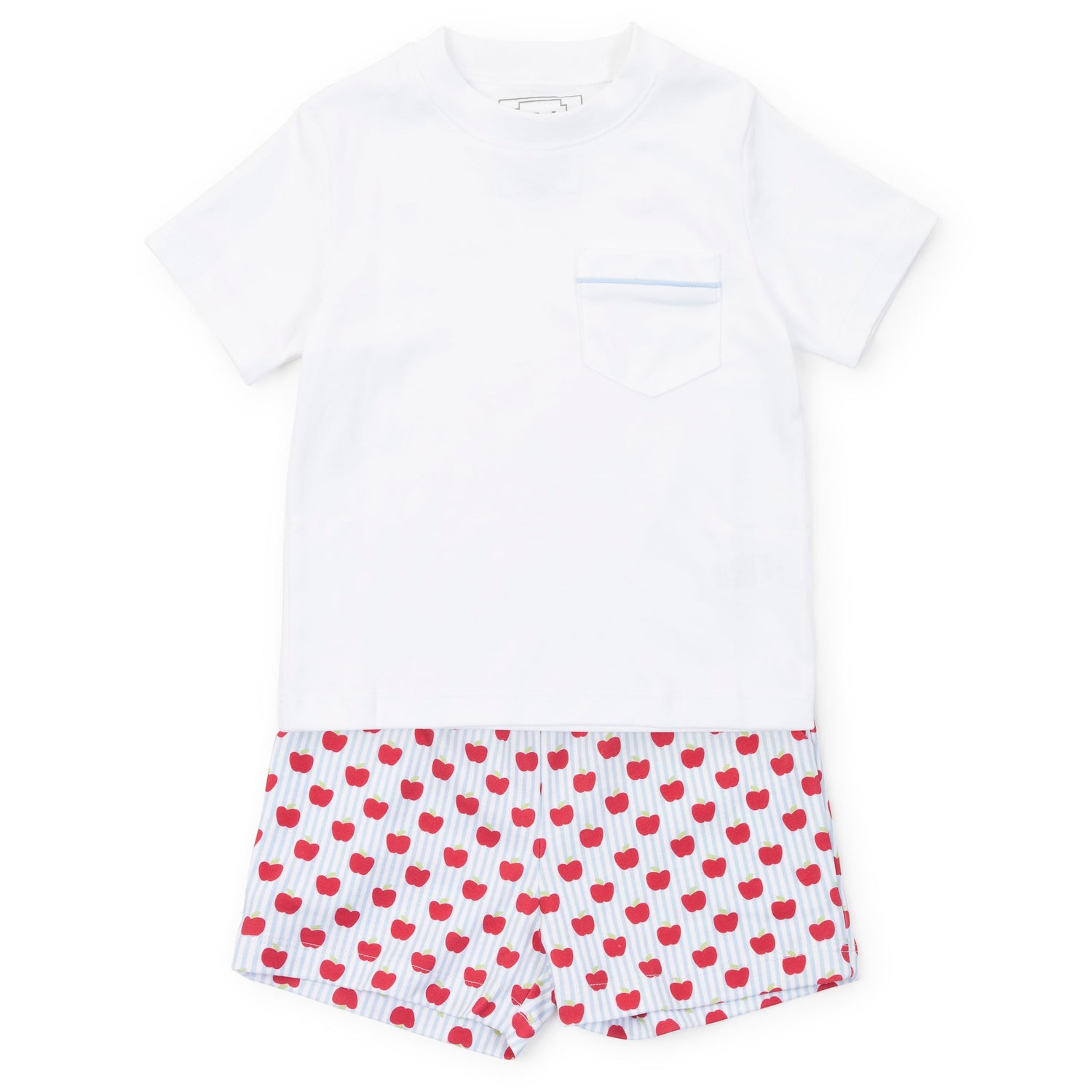 Walker Boys' Short Set - Schoolhouse Apples Blue