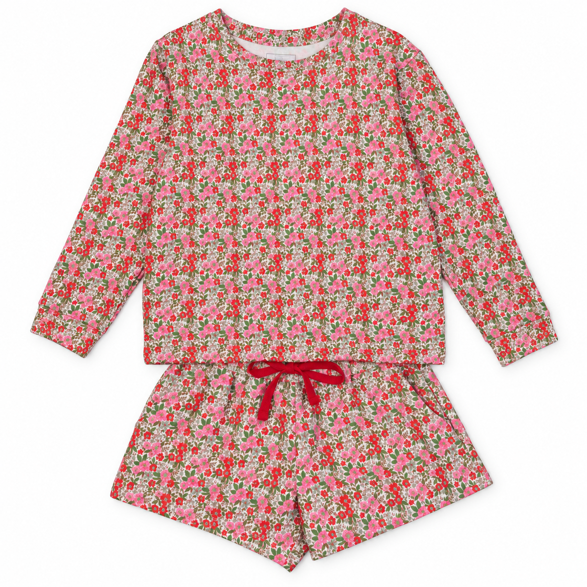 Janann Women's Sweatshirt Short Set - Floral Noel