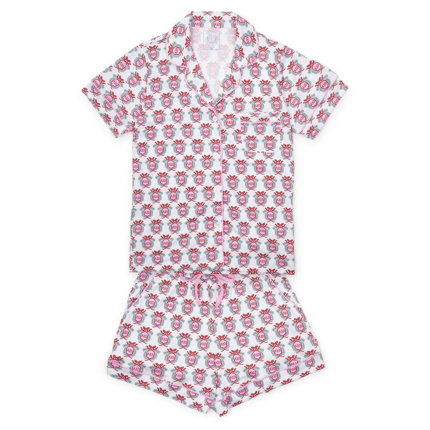 Claire Women's Pajama Short Set - Alpha Chi Omega Crest