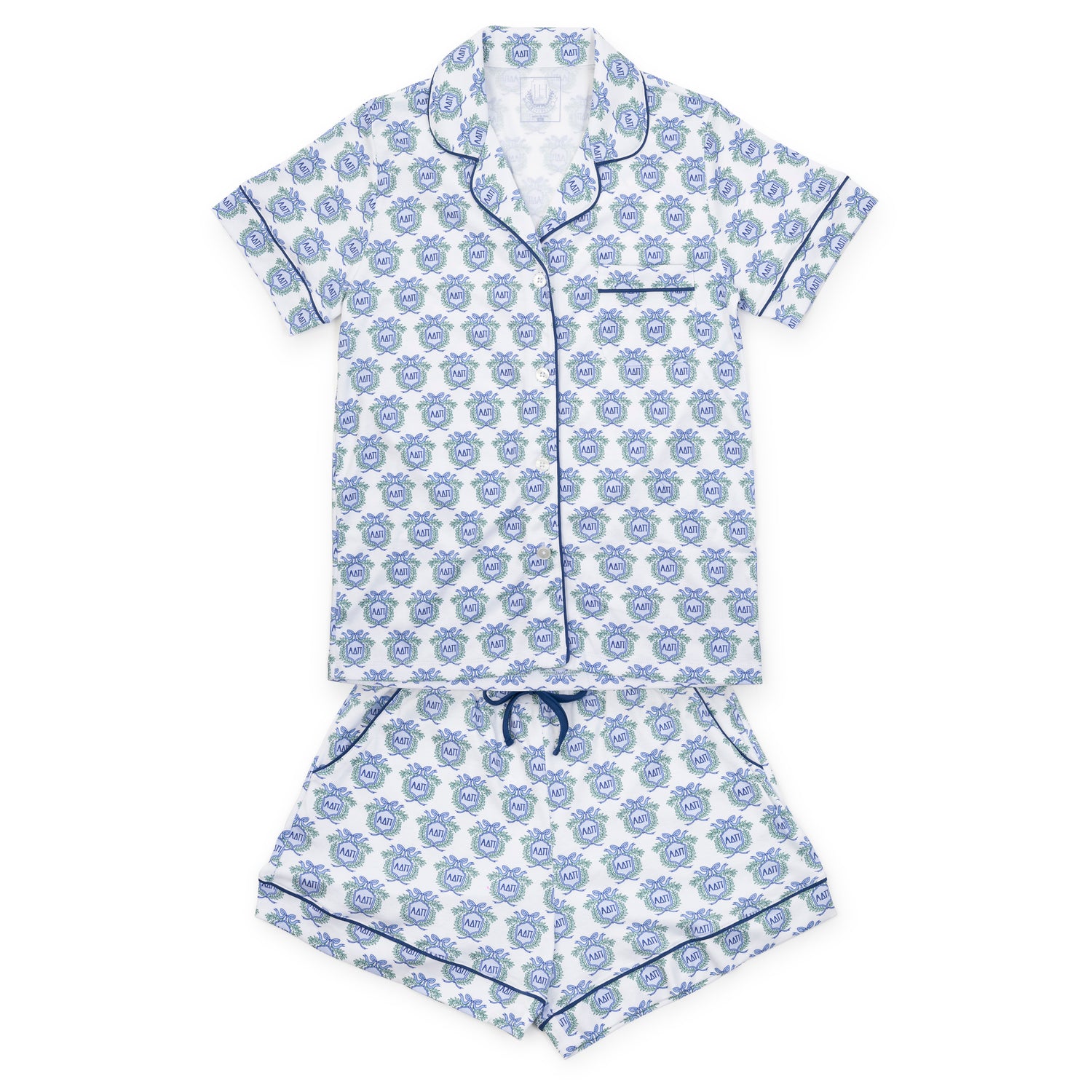 Claire Women's Pajama Short Set - Alpha Delta Pi Crest