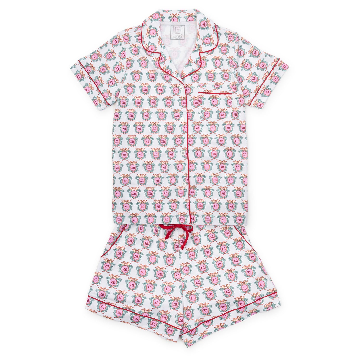 Claire Women's Pajama Short Set - Chi Omega Crest