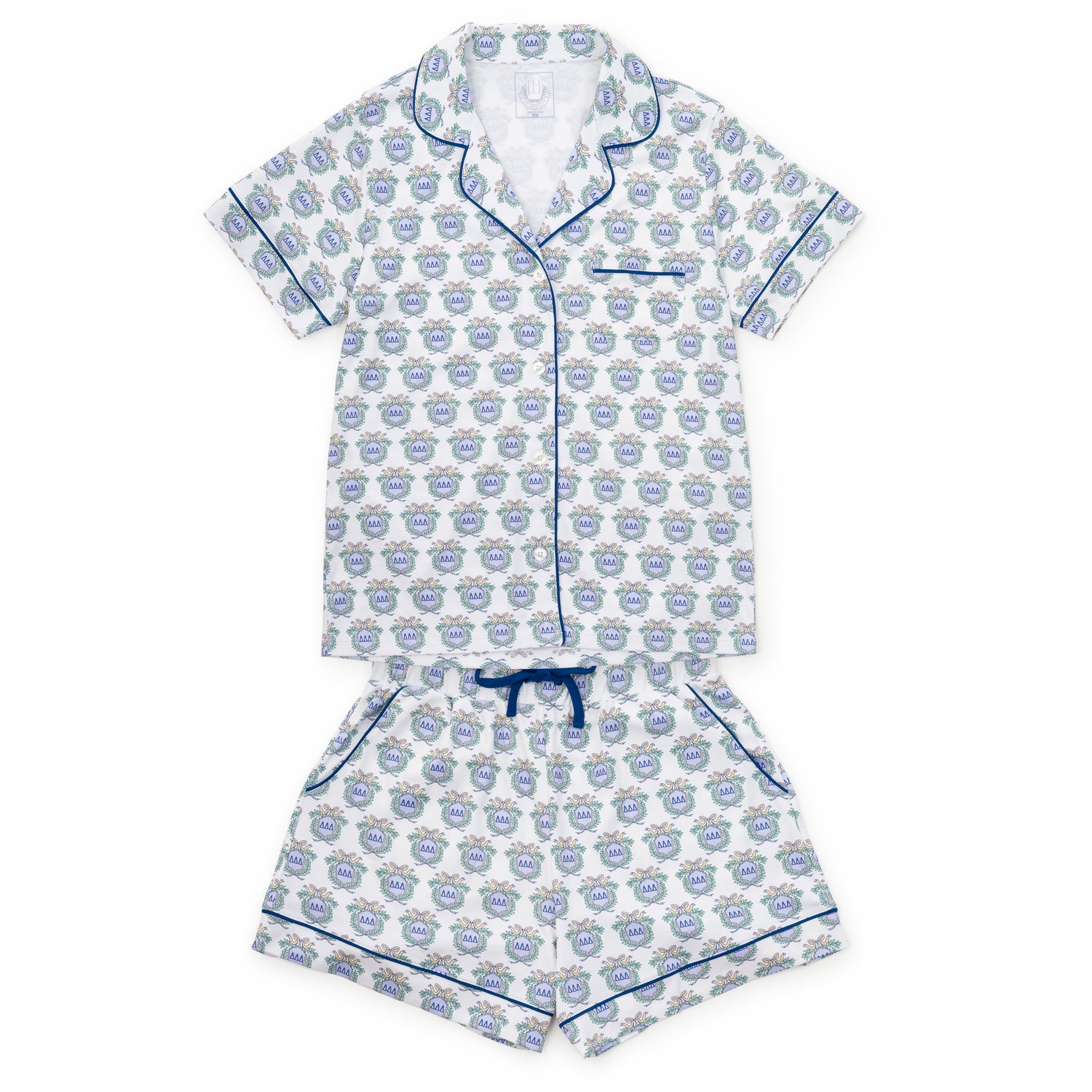 Claire Women's Pajama Short Set - Tri Delta Crest