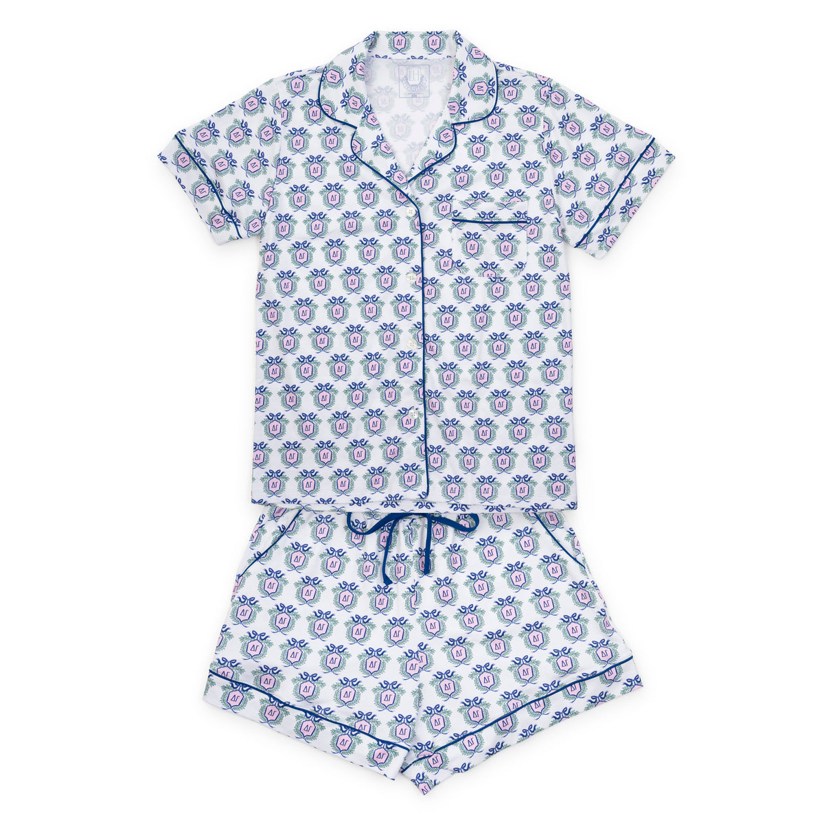 Everyday Claire Women's Pajama Short Set - Delta Gamma Crest Kidswear