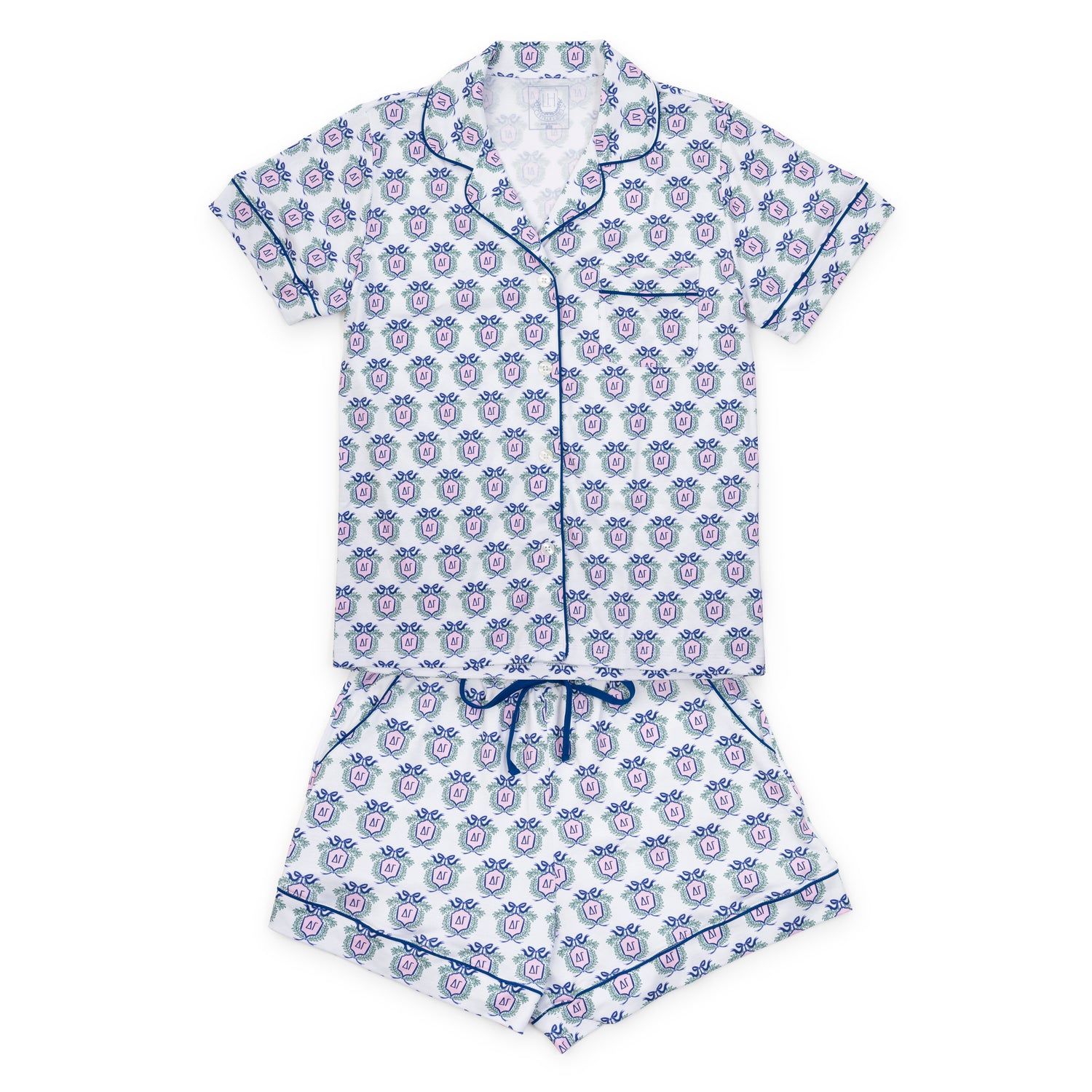 Claire Women's Pajama Short Set - Delta Gamma Crest