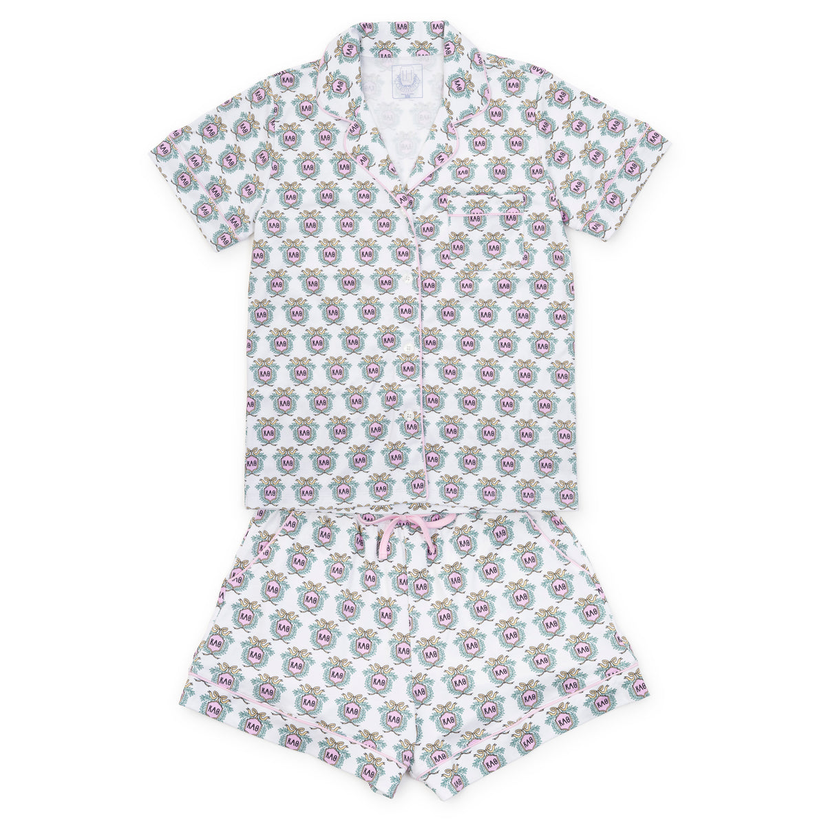Everyday Claire Women's Pajama Short Set - Kappa Alpha Theta Crest Kidswear