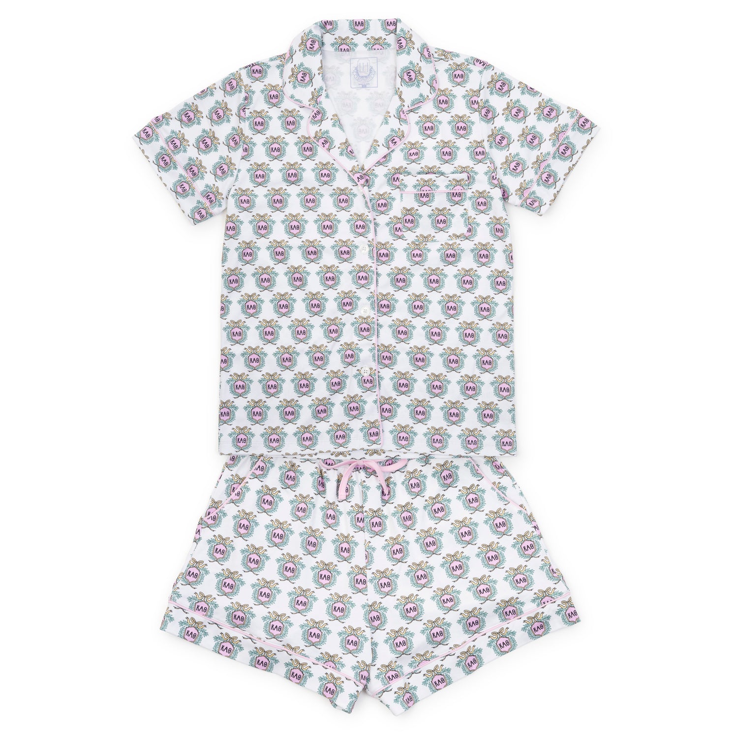 Claire Women's Pajama Short Set - Kappa Alpha Theta Crest