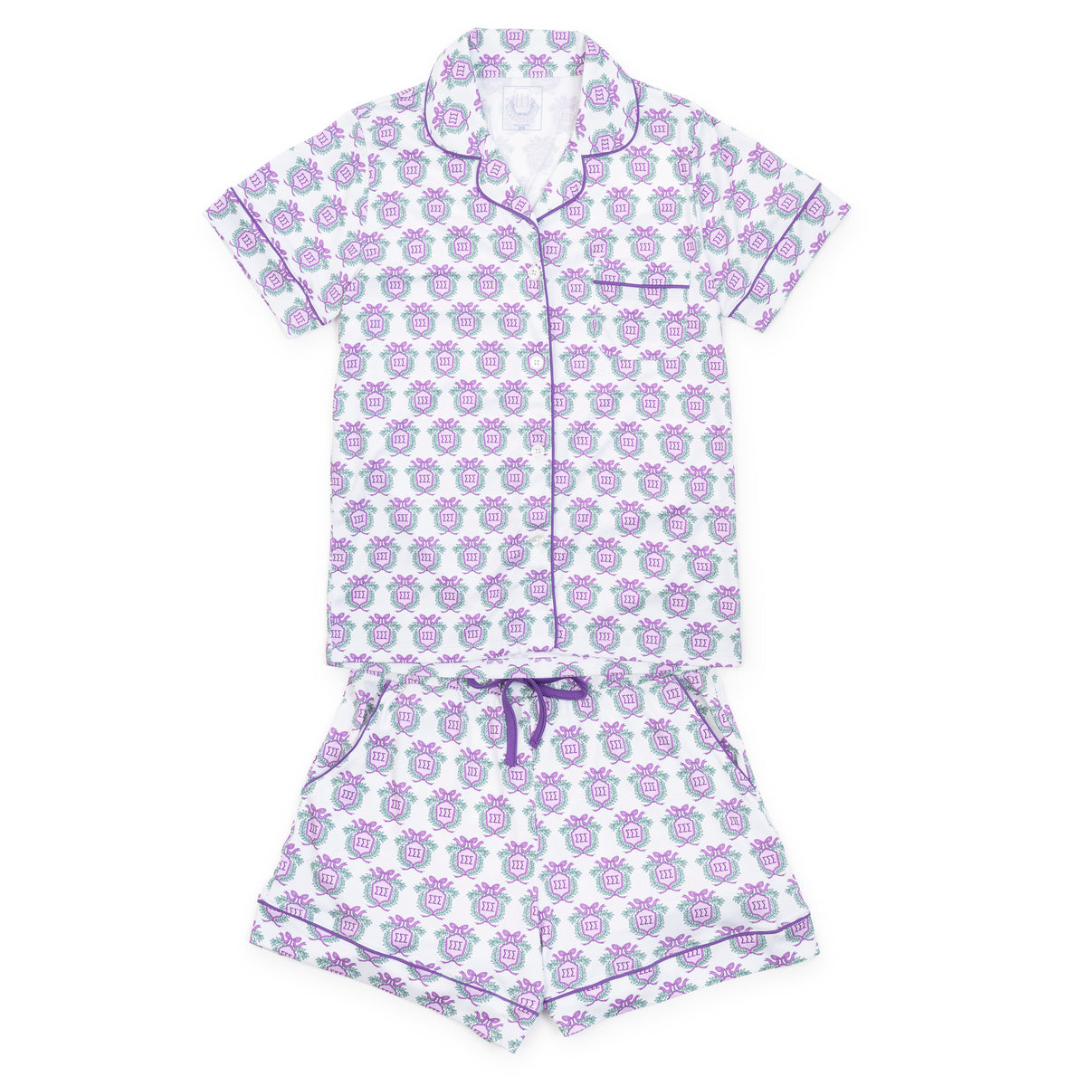 Everyday Claire Women's Pajama Short Set - Sigma Sigma Sigma Crest Kidswear