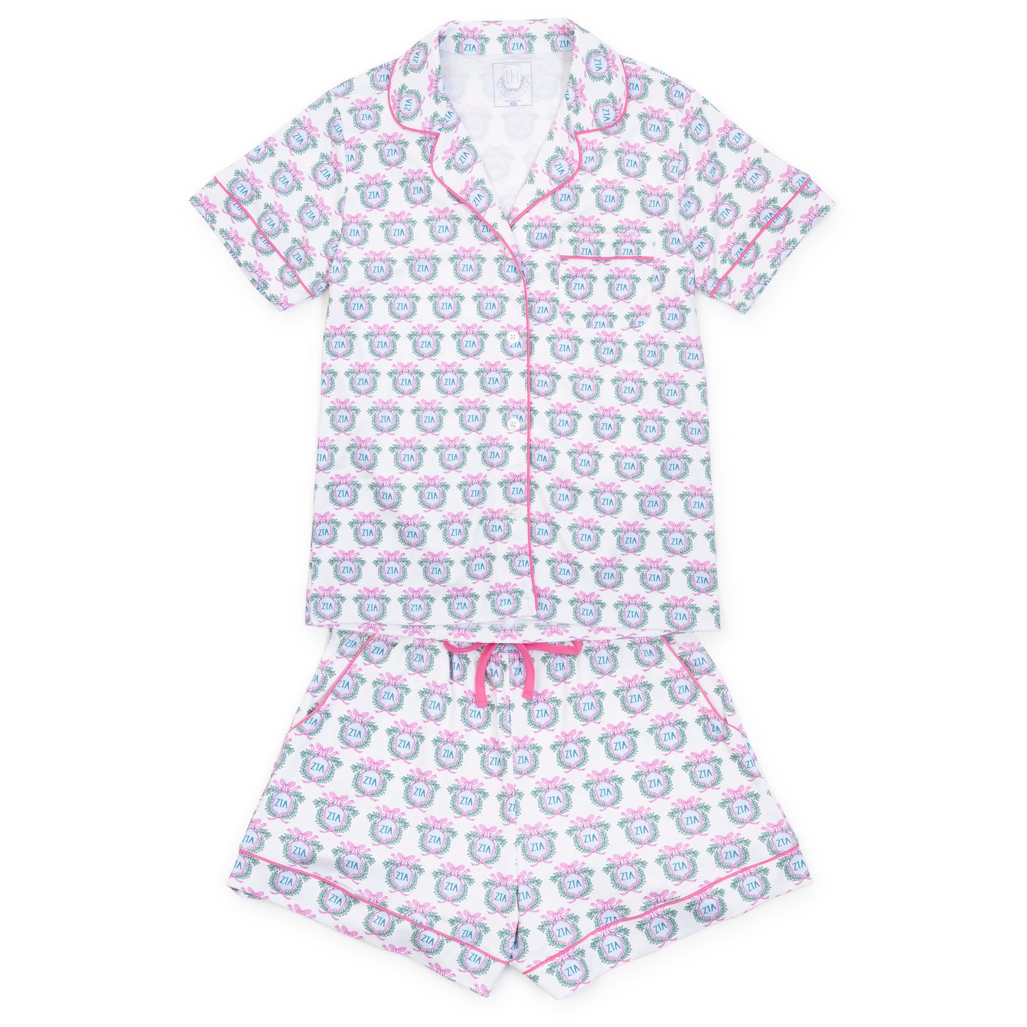Claire Women's Pajama Short Set - Zeta Tau Alpha Crest