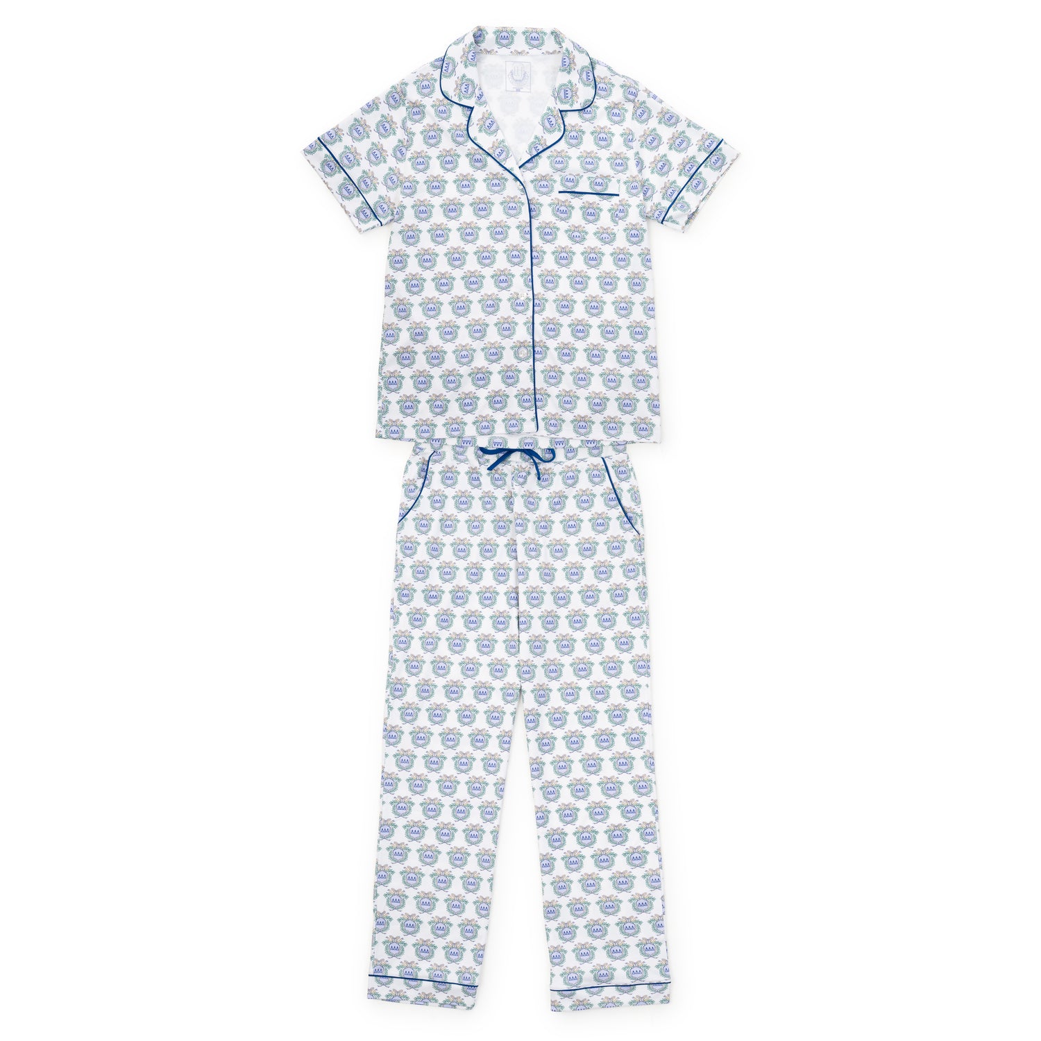 Laney Women's Pima Cotton Pajama Pant Set - Tri Delta Crest