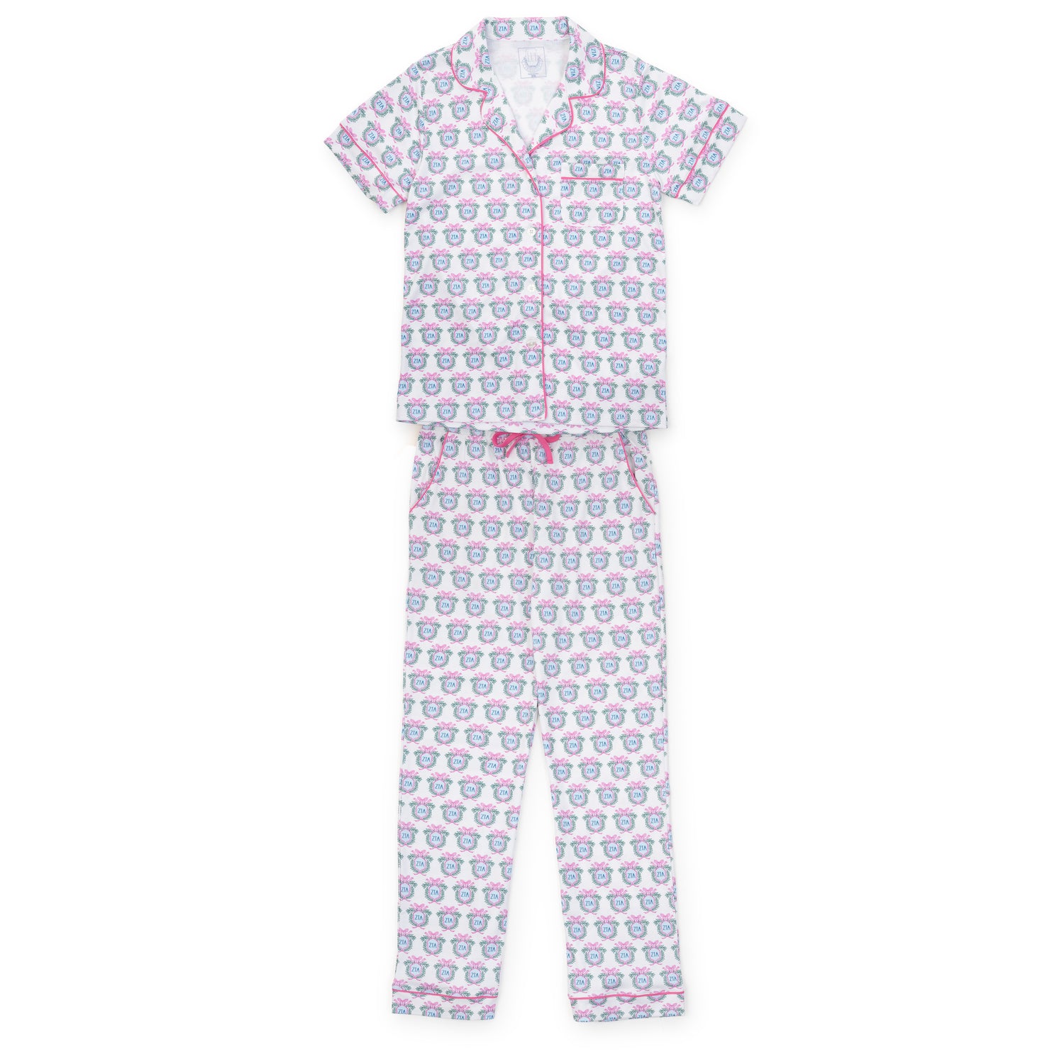 Laney Women's Pima Cotton Pajama Pant Set - Zeta Tau Alpha Crest