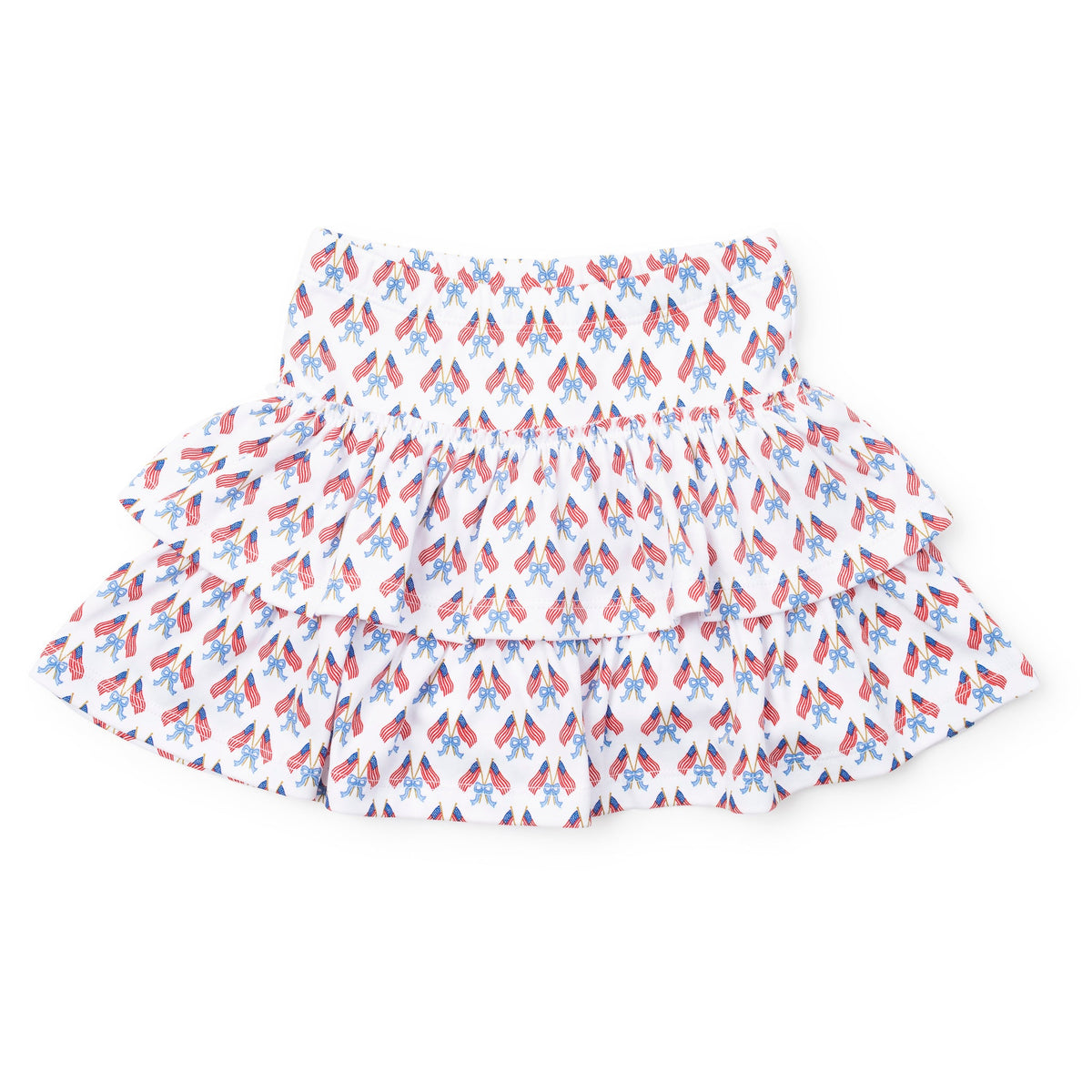 Everyday Maggie Girls' Tiered Skirt - Stars, Stripes and Bows Kidswear