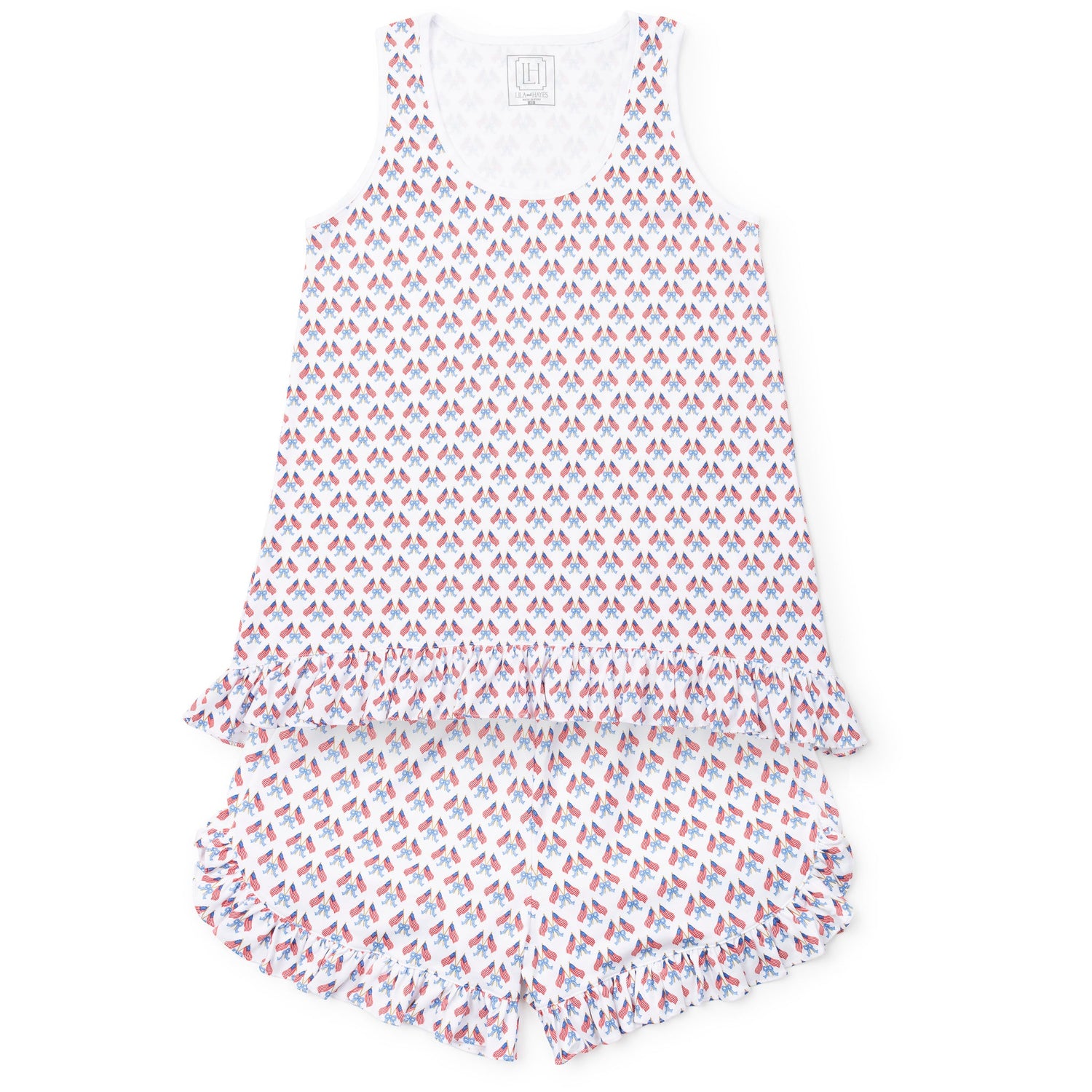 Mallory Women's Pajama Short Set - Stars, Stripes and Bows