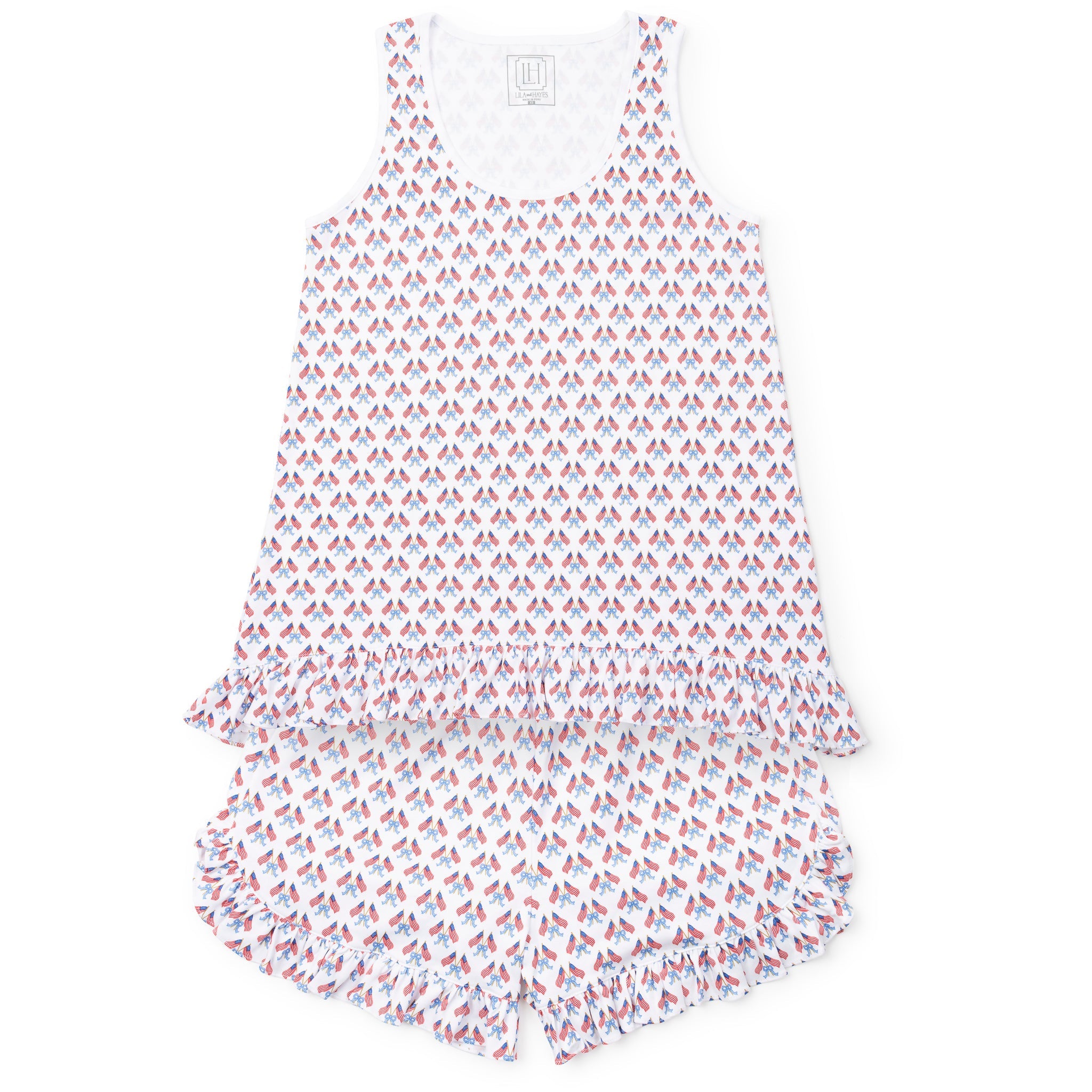 Mallory Women's Pajama Short Set - Stars, Stripes and Bows