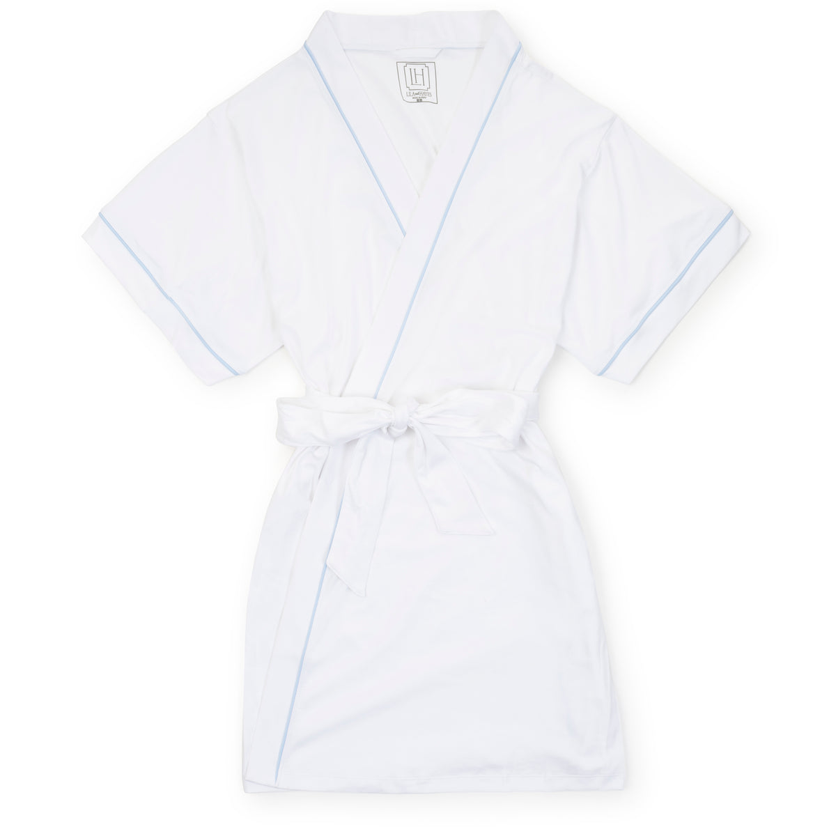 Everyday Mamie Women's Short Sleeve Spa Wrap Robe - White Kidswear