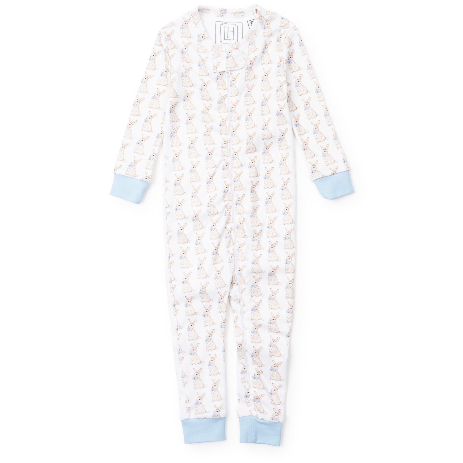 Parker Boys' Zipper Pajama - Easter Bunnies Blue