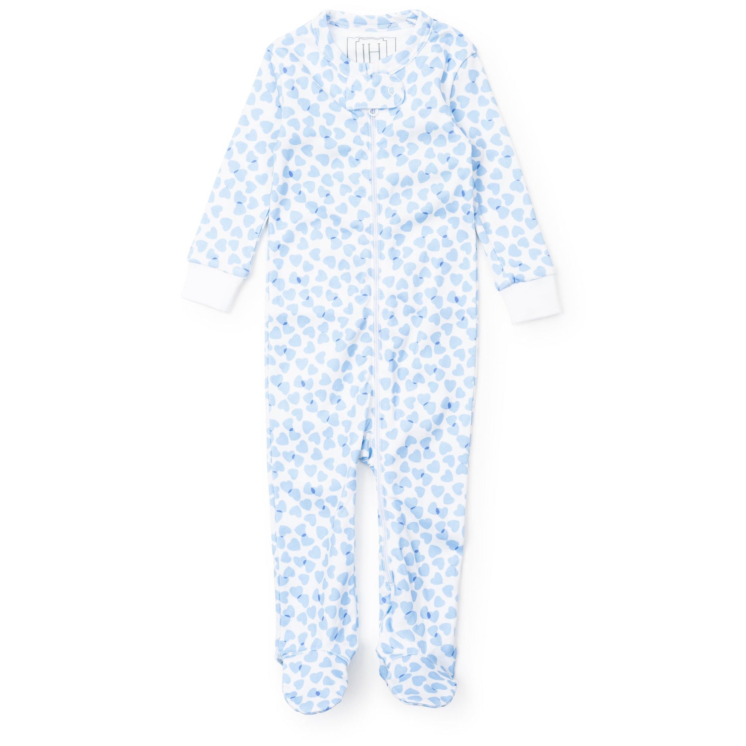 Parker Boys' Zipper Pajama - Confetti Hearts Blue