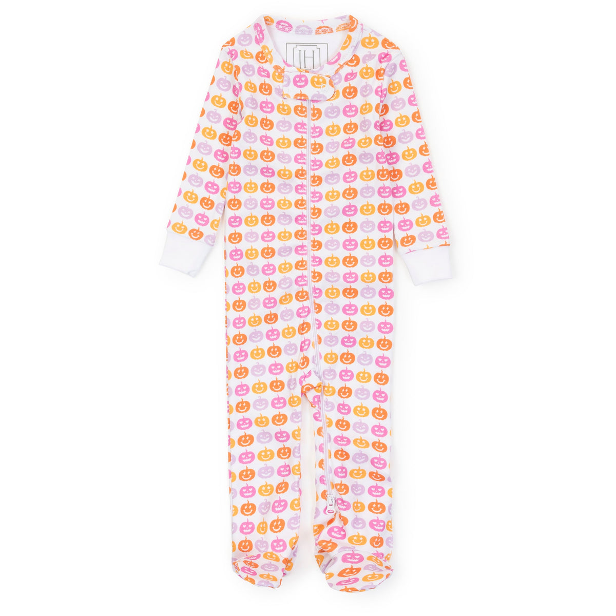 Everyday Parker Girls' Zipper Pajama - Preppy Pumpkins Bright Kidswear