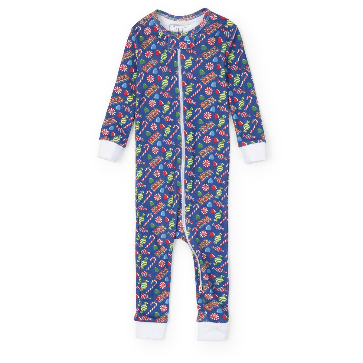 Everyday Parker Boys' Zipper Pajama - Christmas Candy Blue Kidswear