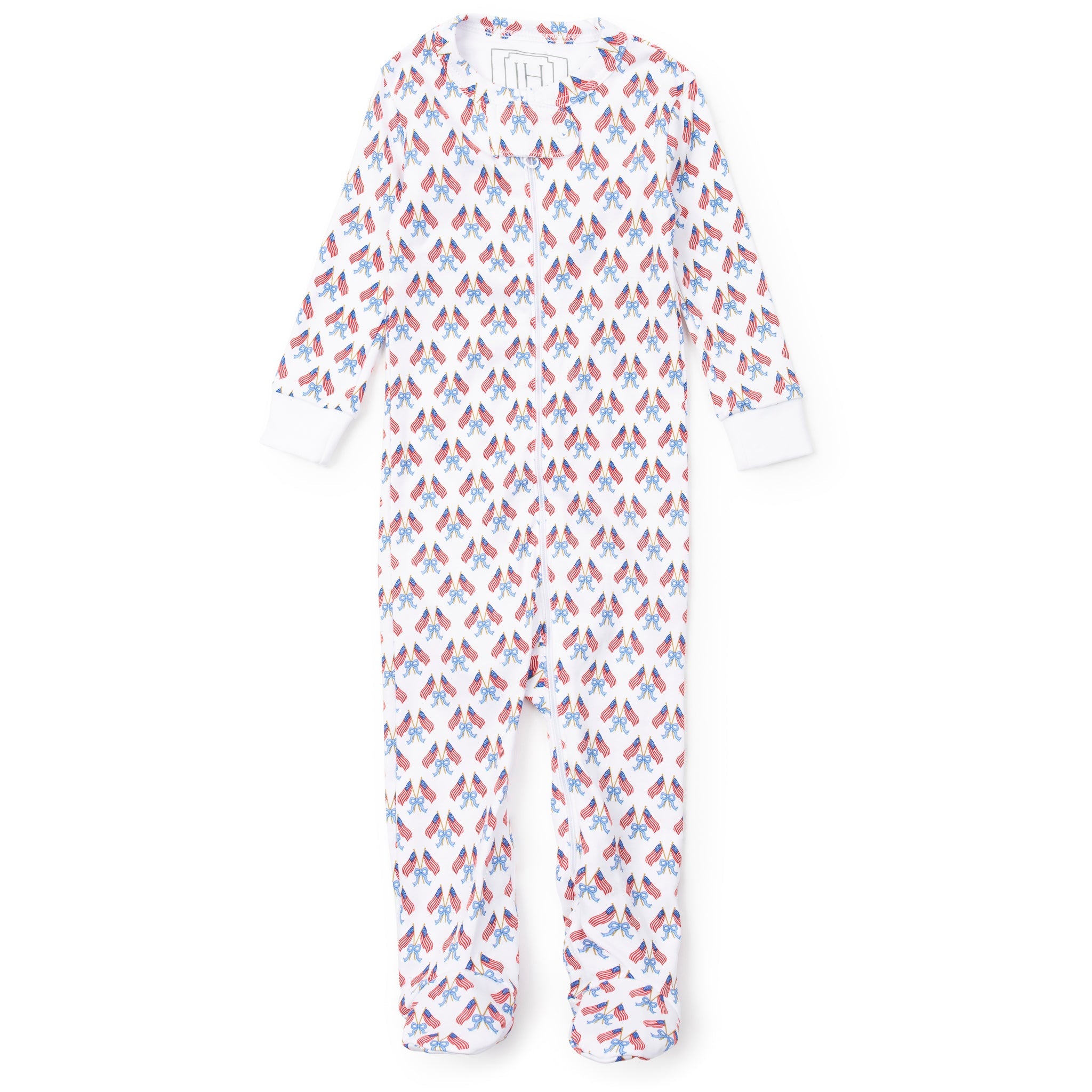 Parker Girls' Zipper Pajama - Stars, Stripes and Bows