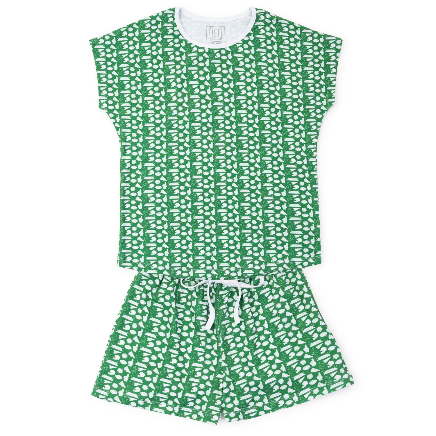 Riley Women's Pajama Short Set - Pep Rally Green