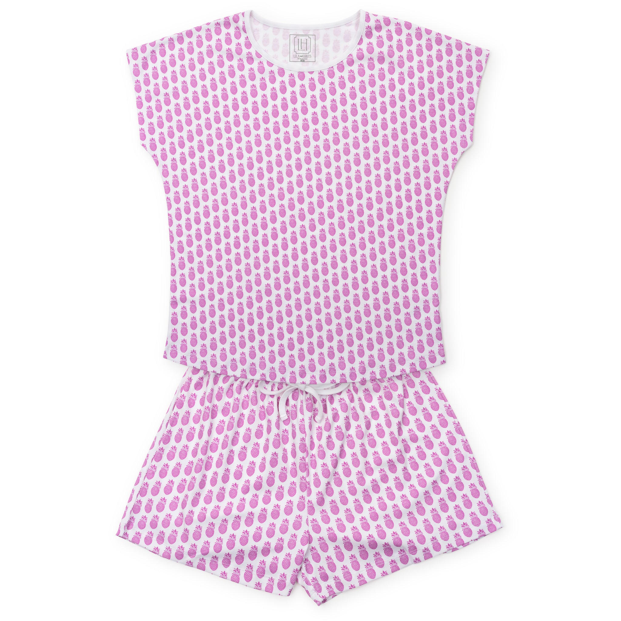 Riley Women's Pajama Short Set - Palm Beach Pineapples